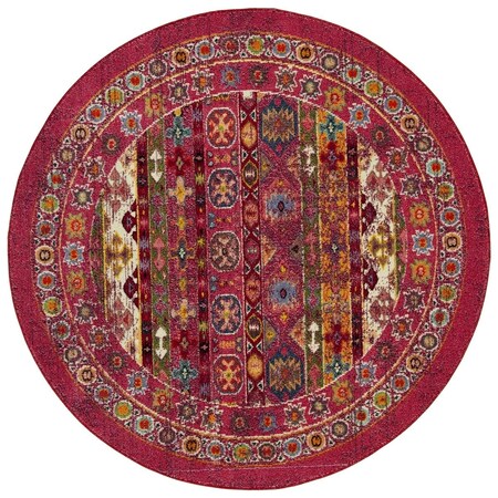 Safavieh 6 ft. 7 in. x 6 ft. 7 in. Madison 300 Round Power-Loomed Rug Fuchsia MAD307R-7R